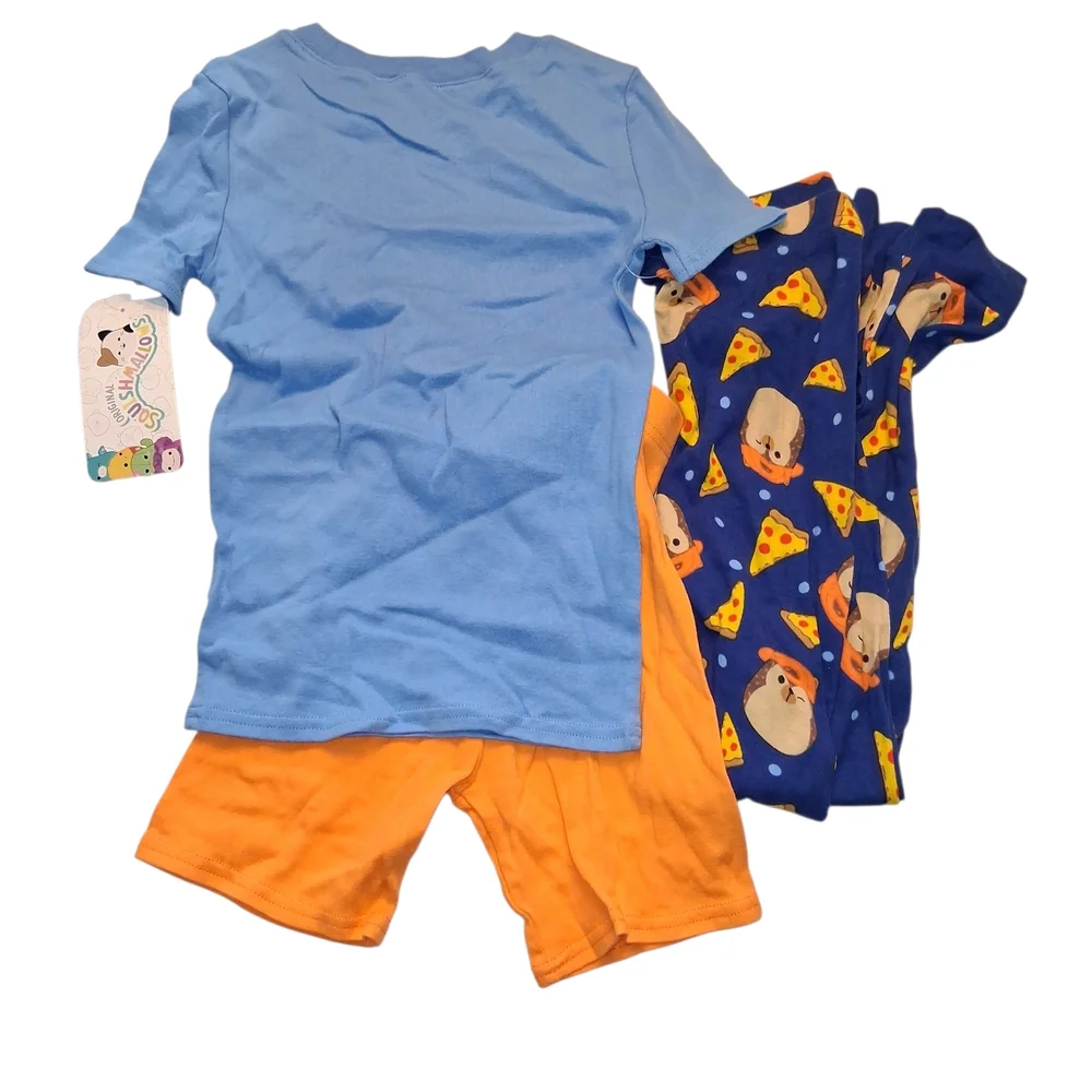Kids Blue and Orange Hedgehog Pajama Set